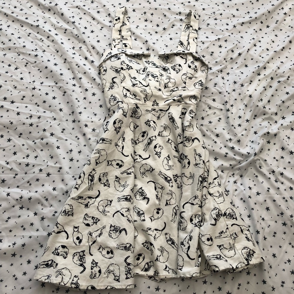 Novelty Print Cat Mini Dress